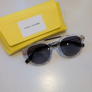 Marc Jacobs Transparent Sunglasses with Bright Yellow Case